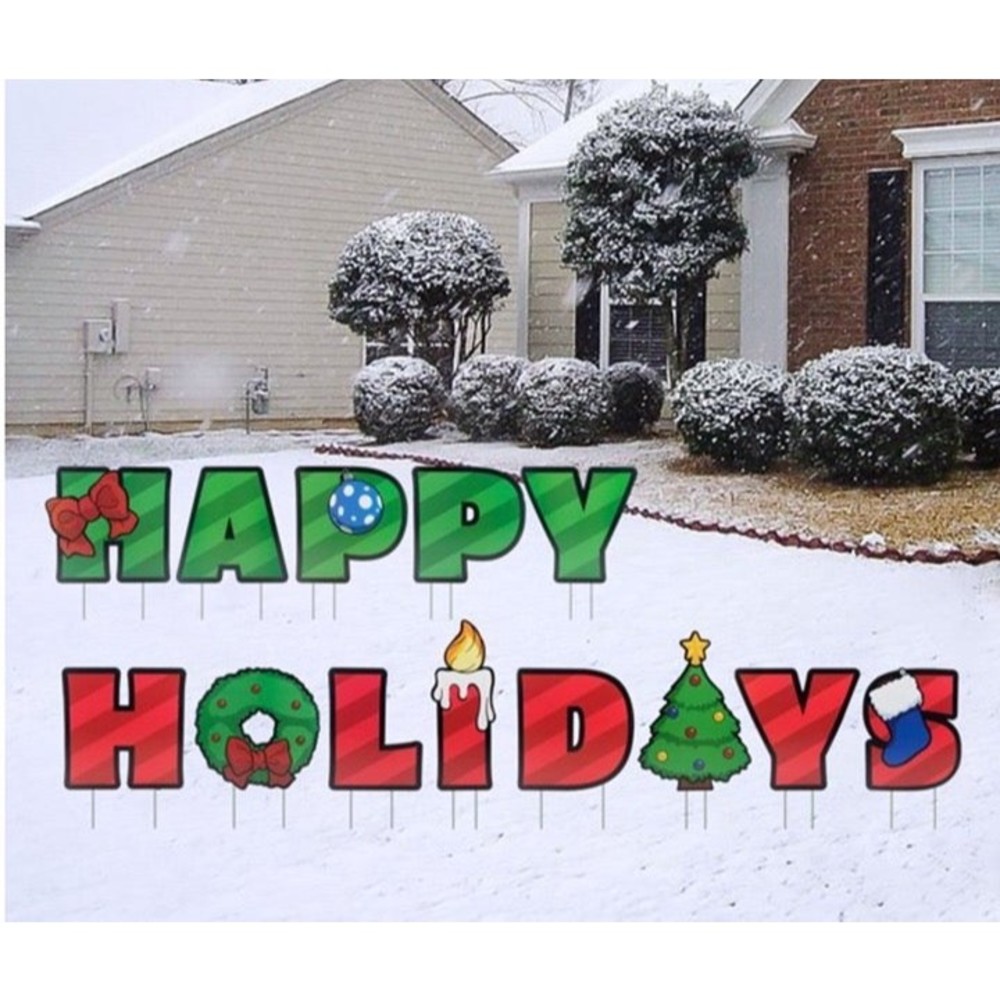 "Happy Holidays"  Outdoor/indoor Decorations Yard Lawn Sign Party Decorations